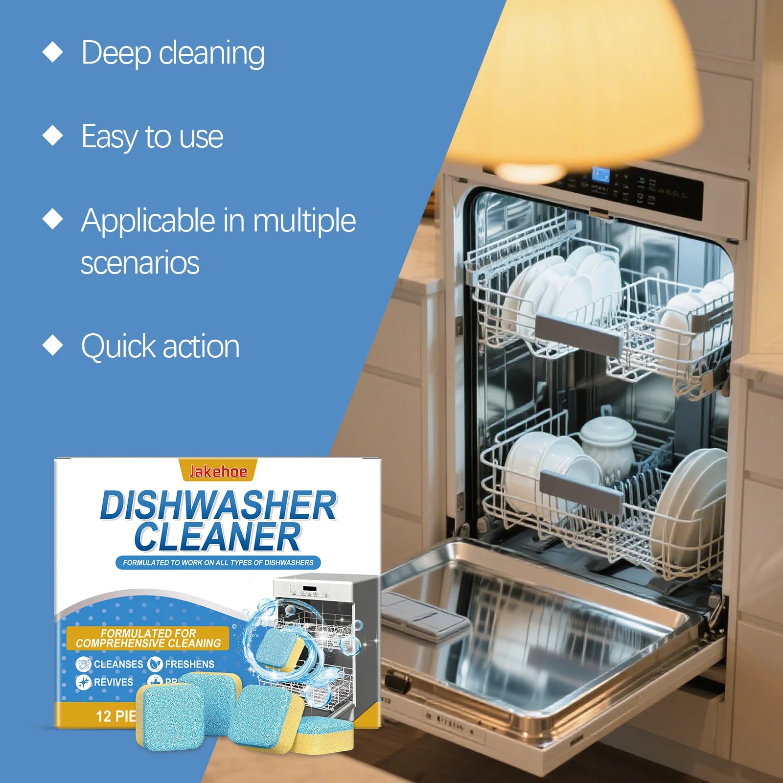 Dishwasher Cleaning Tablets Remove Residual Oil Stains Reduce Bacteria Eliminate Odors Dishwasher Cleaning Effervescent Tablets Qme