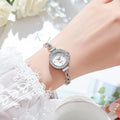 Relógio de quartzo de strass feminino, relógios femininos, relógio, moda Qme Silver