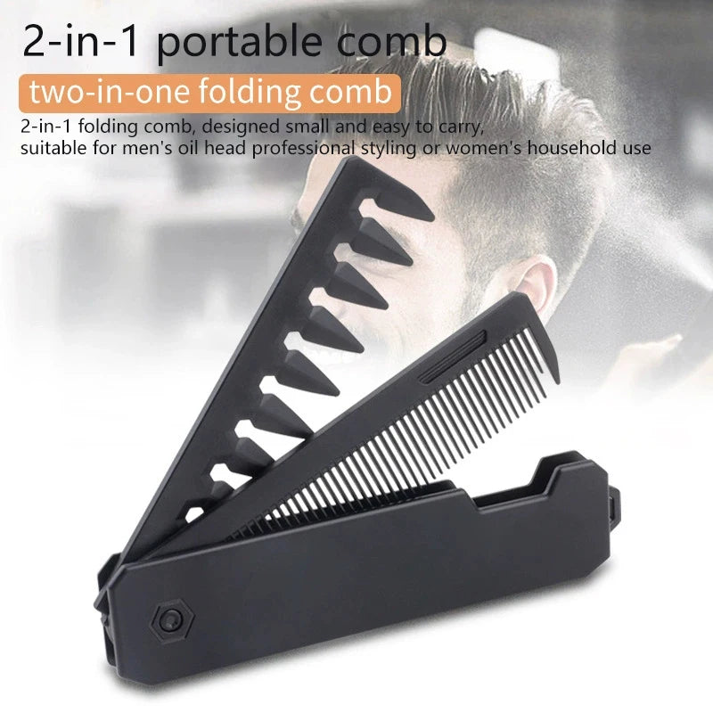 Multifuncional Pocket Folding Combs Plastic Wide Tooth Oil Head Comb Qme