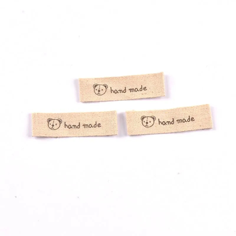 50Pcs 10-53mm Assorted "Handmade" Cute Animal Fabric Labels, Sew On Tags for DIY Clothes Crafts cp4317 Qme 53x15mm-5