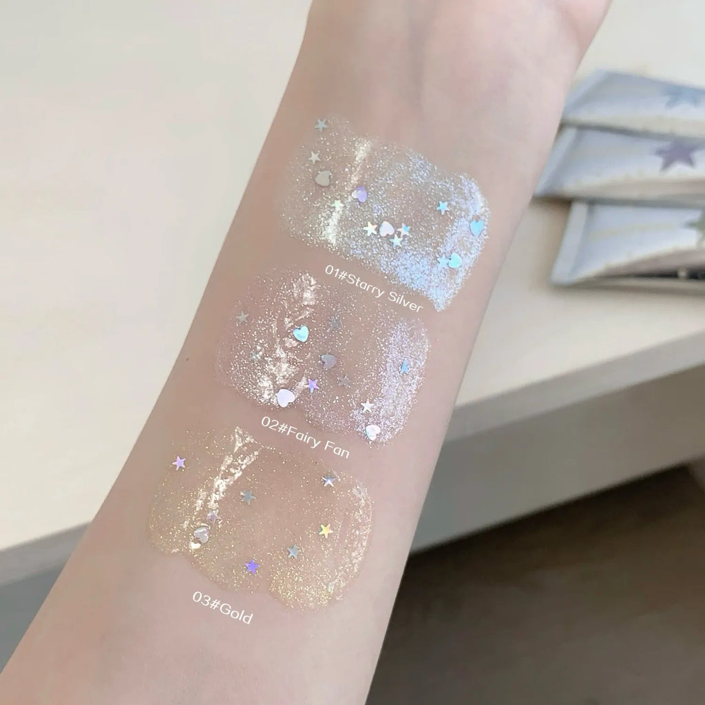 SHAQINUO Glittering Highlighter Gel Glitter Liquid Atmosphere Sense Qme