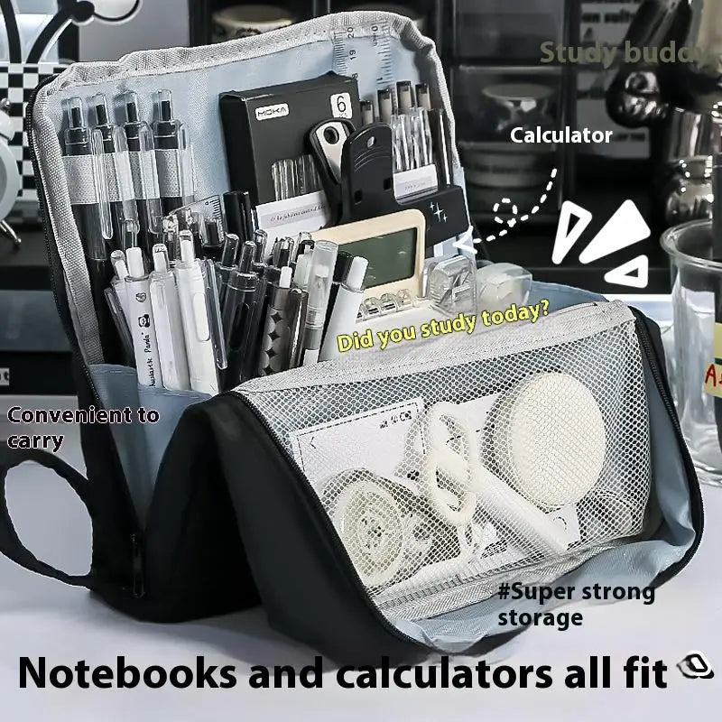 Student Stationery Bag Looking Large Capacity Pencil Case Simple Box Qme