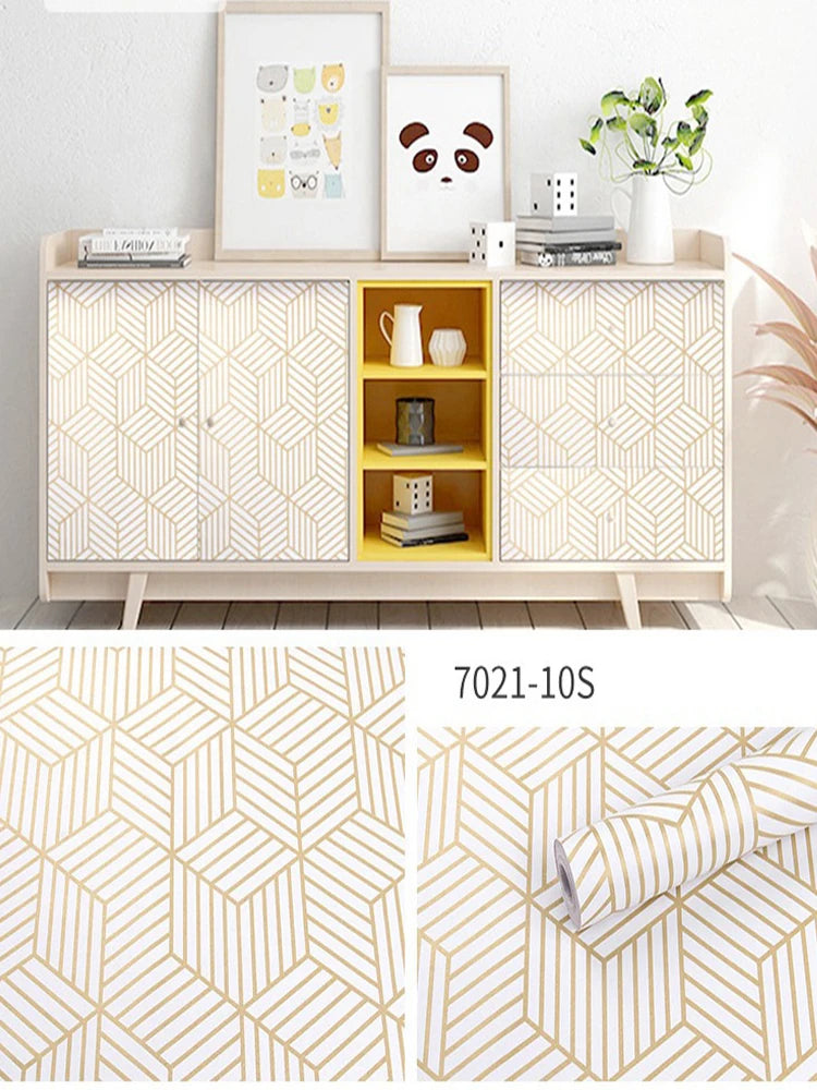 Geometric Hexagon Wallpaper Peel Stick Wallpapers Removable Self Qme Geometric gold 6mx45m