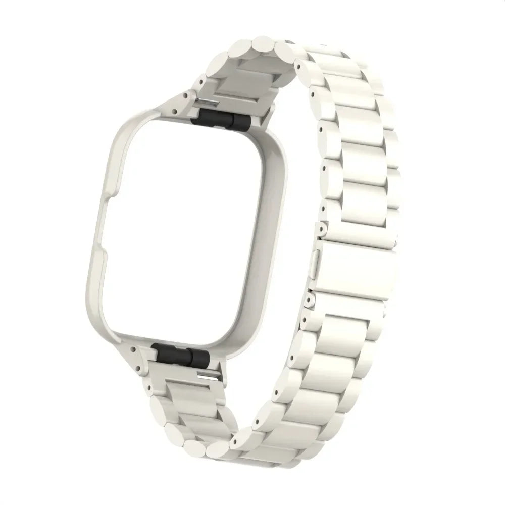 Stainless Steel Strap For Redmi Watch 3 Active Smart Watch Magnetic loop Bracelet Metal Case Protector Mi Watch lite Watchband Qme White Redmi Watch 3 Lite
