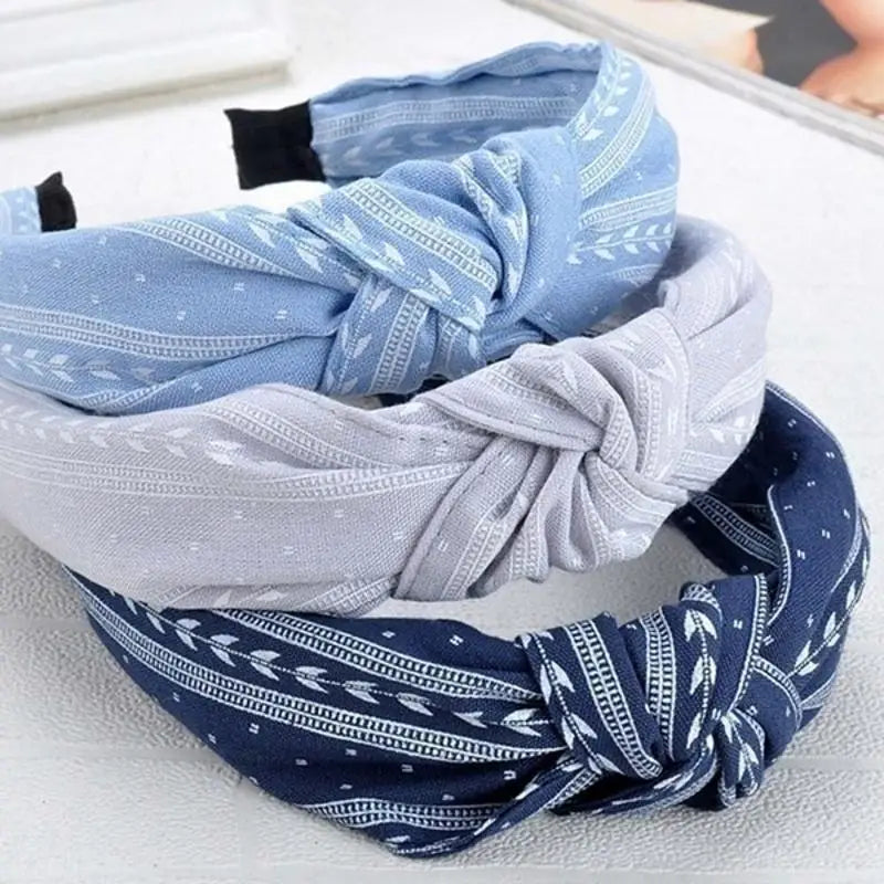 Elegant Knotted Leaf Wide Fabric Headband Hair Hoop Women Girls Beach Qme