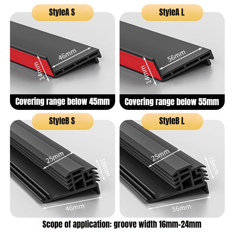 1 1m TPE Waterproof Self Adhesive Strip Window Glass Door Balcony Qme