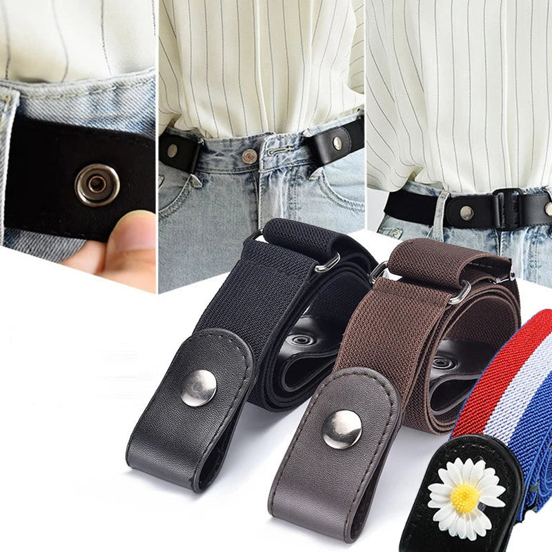 Adjustable Stretch Elastic Waist Band Buckle-free Invisible Belt Qme