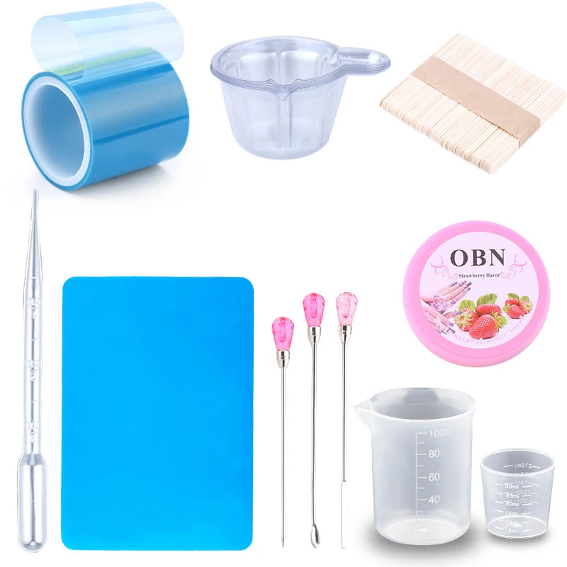 Epoxy Resin Tools Easy Jewelry Making Tools Silicone Workbenches Plastic Beaker Drilling Bits Sticks Disposable Cup Dispenser Qme