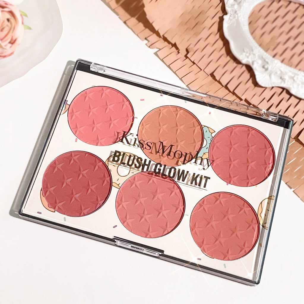 Natural Makeup 6-color Blush Palette Sweet Charm Light Shades Qme