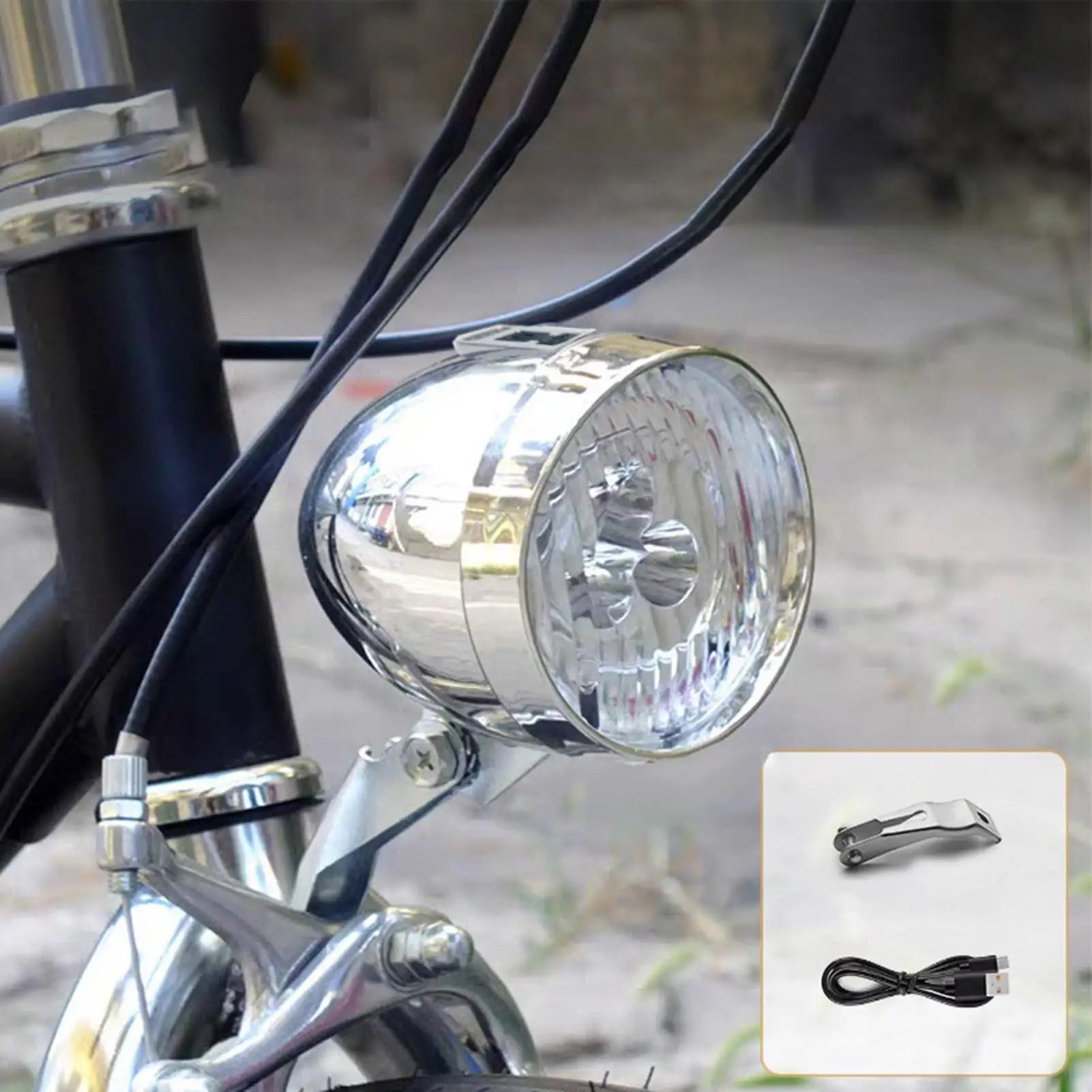 Bikes Front Light 3 Led Bulbs Front Lighting Riding Equipment Rechargeable Bikes Lights For Riding At Night Retro Classic Bikes Qme