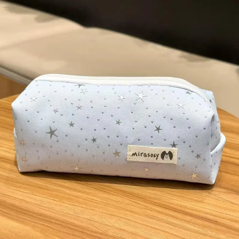 Multi-functional Canvas Pencil Case Star Print Multicolor Zippered Qme A1