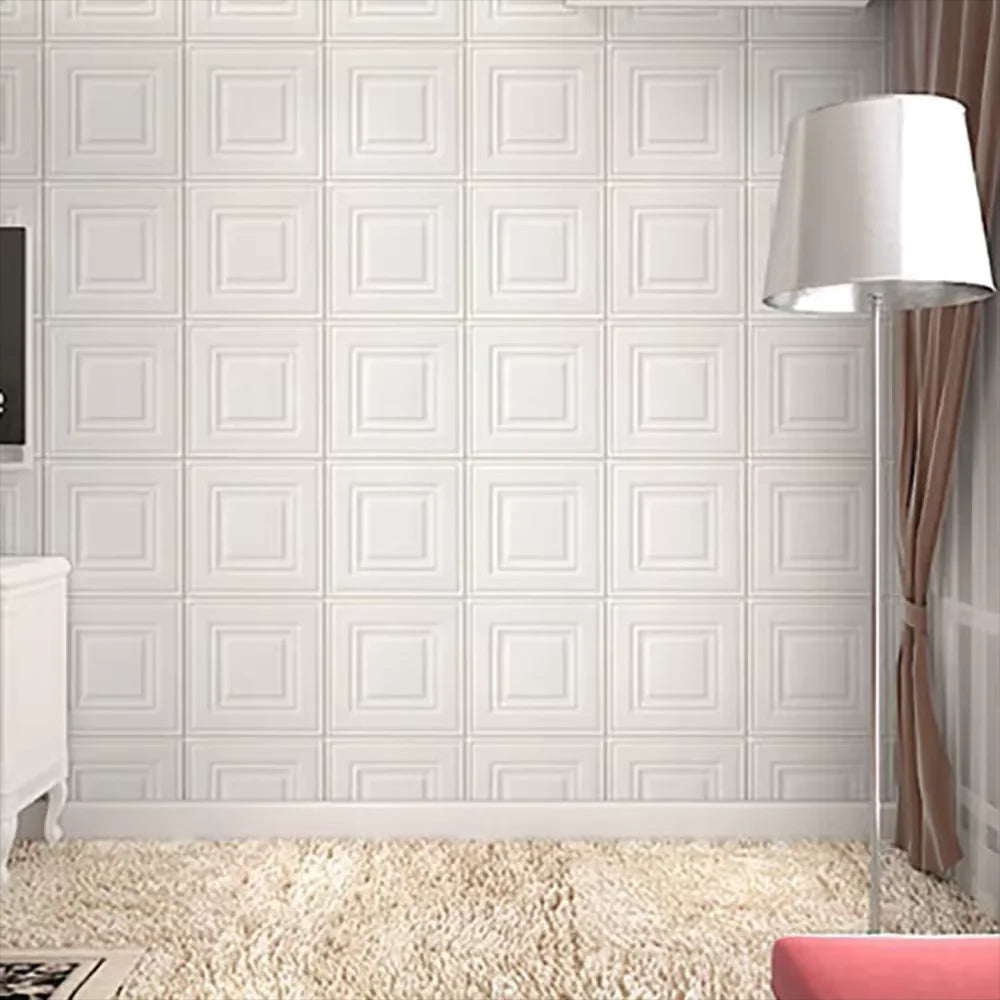70x70cm 3D Self-Adhesive Foam Wallpaper Warm Waterproof Anti-Collision Wall Stickers for Ceiling & Room Background Decor Qme