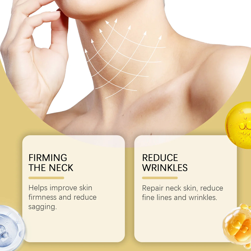 AH-8 Neck Firming Roller Cream Moisturizing Lifting Brighten Skin Fades Fine Lines Reduce Double Chin Massage Firm Neck Cream Qme