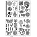 A 4/8 Water Transfer Stickers Mandala Henna Tattoo Stickers Fake Instant Henna Temporary Tattoo Indian Mehndi Flower Waterproof Qme 4pcs SYB-160SYB163