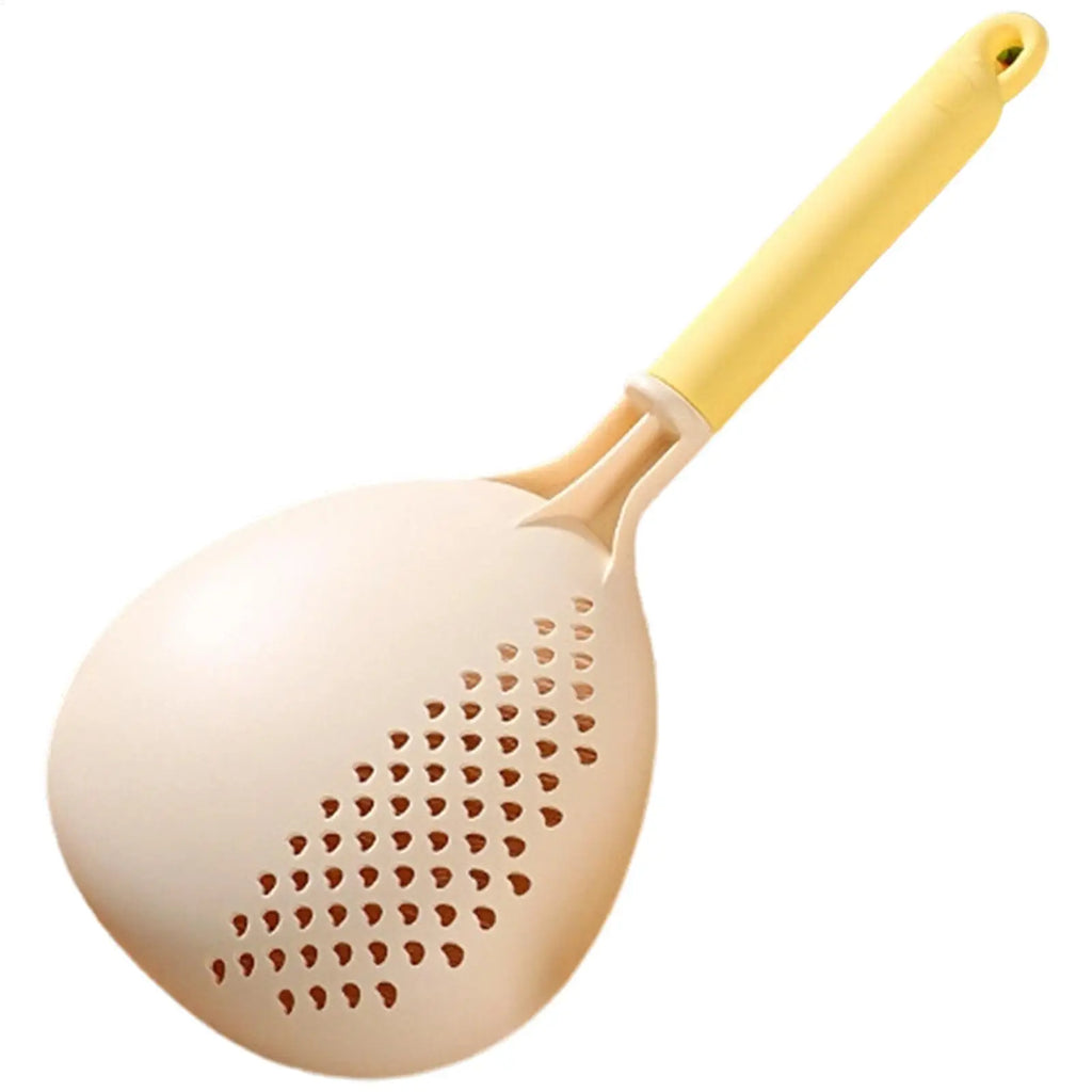Kitchen Spoons Cooking Silicone Handle Large Ladle Perforated Soup Qme