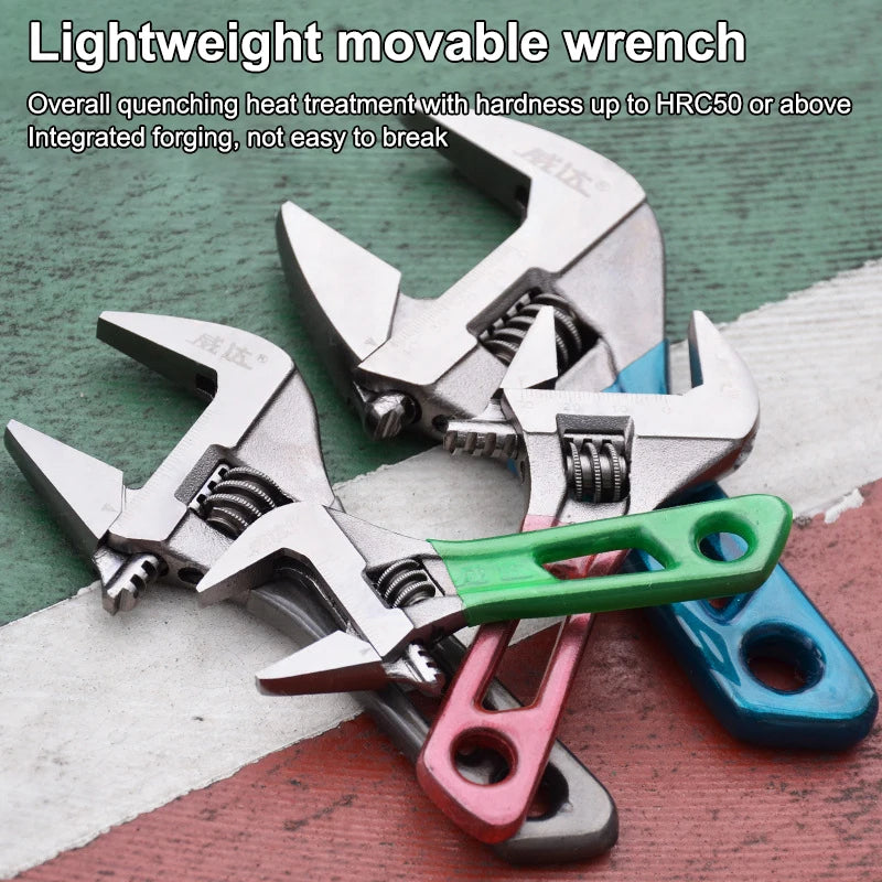Mini Large Opening Monkey Spanner Household Wrench Tools 4 5 6 Short Qme