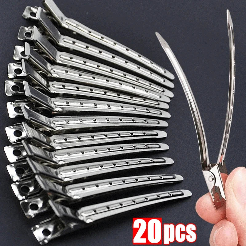 Woman Hair Care Clips Metal Steel Hairdressing Sectioning Clip Clamps Barber Hair Cut Use Styling Tools Hair Root Fluffy Hairpin Qme