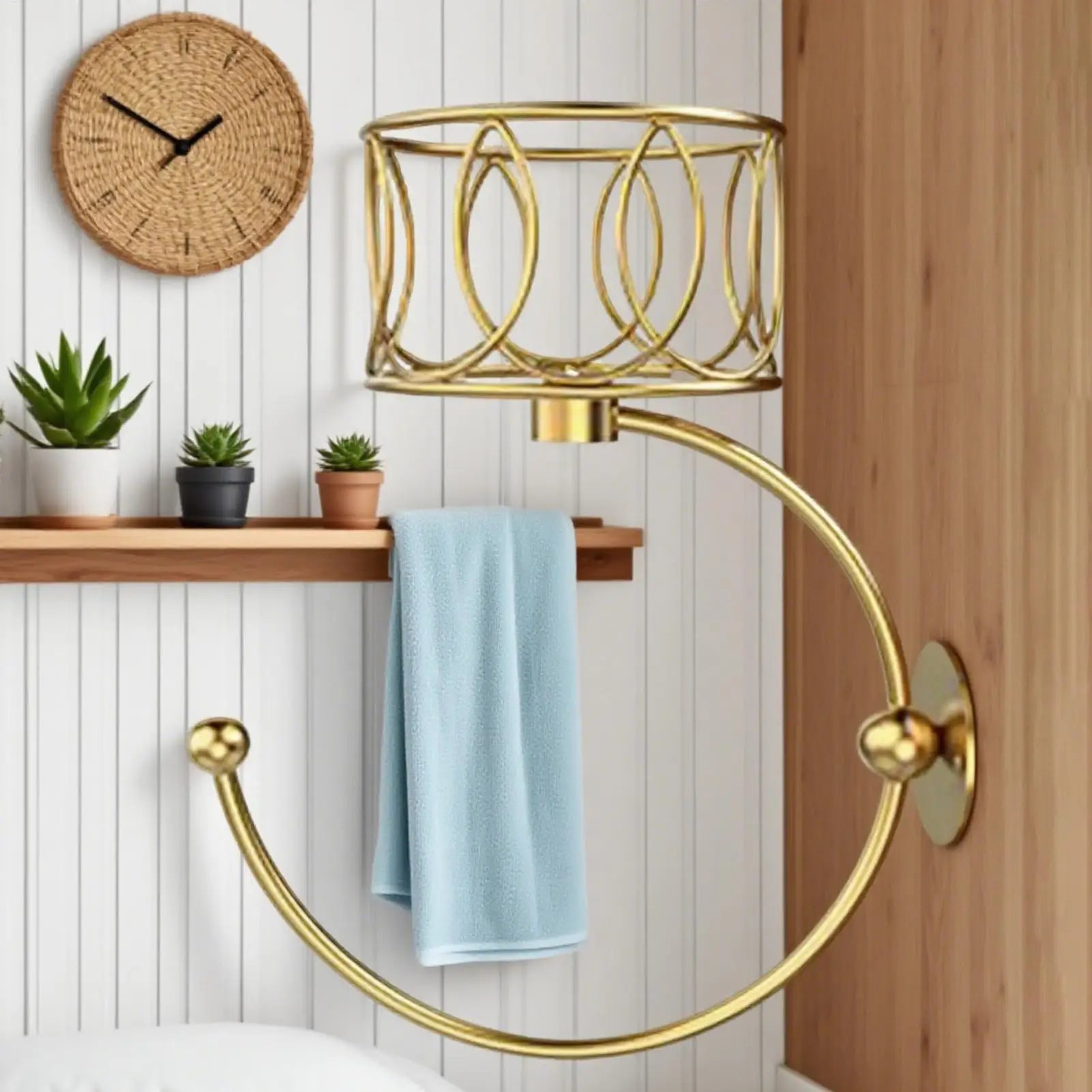 Vintage Towel Hook Candle Holder Hand Ring Bathroom Heavy Duty Rustic Qme