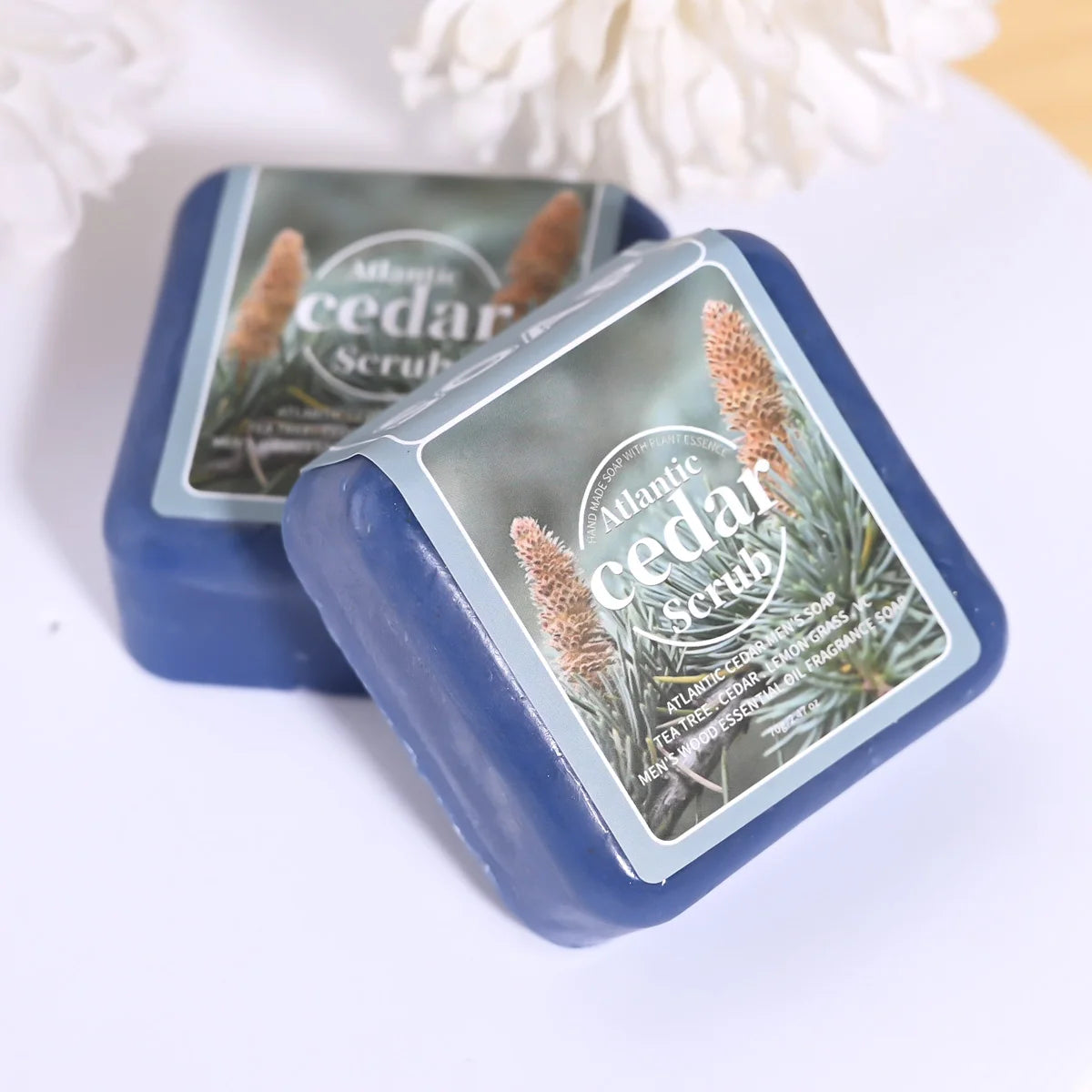 Men's Cedar Essential Oil Soap Travel Portable Hotel Deep Cleansing Qme