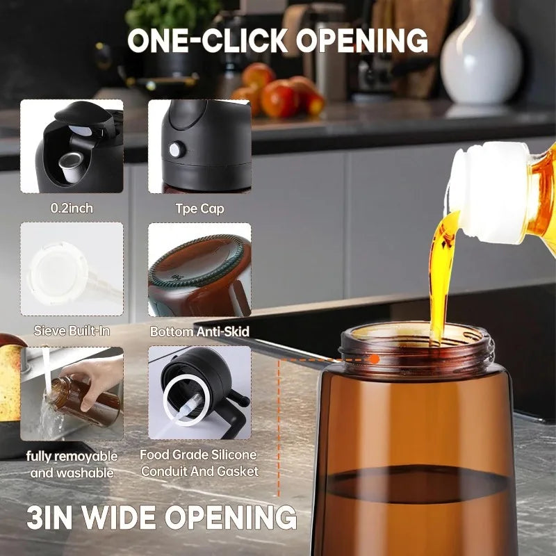 470ML/16oz Olive Oil Dispenser 2 in 1-spray and Pour Glass Oil Sprayer Used for Cooking Air Fryer Barbecue Baking Salad Qme