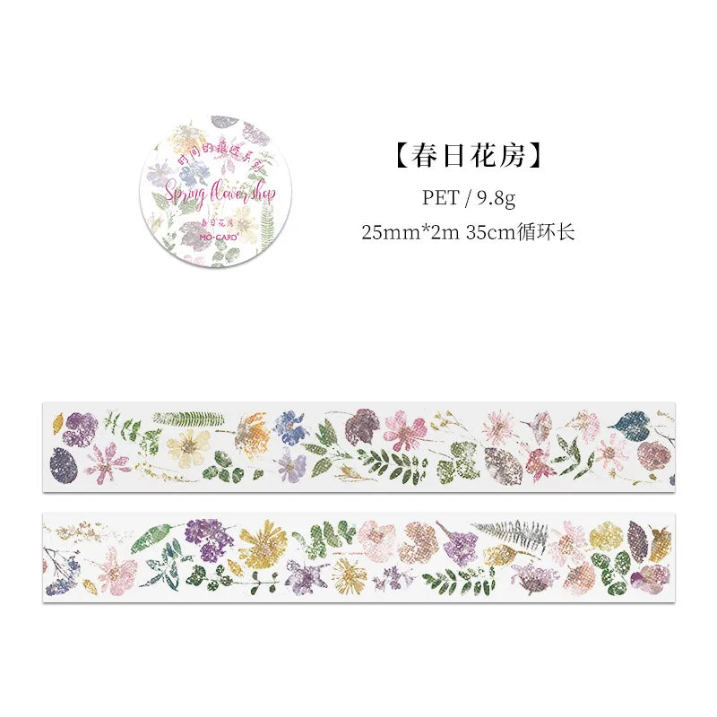 25mm*2m 1pc PET Washi tape Stick Labels Decorative Diy Scrapbooking material hand made junk journal Stationery supplies Qme A