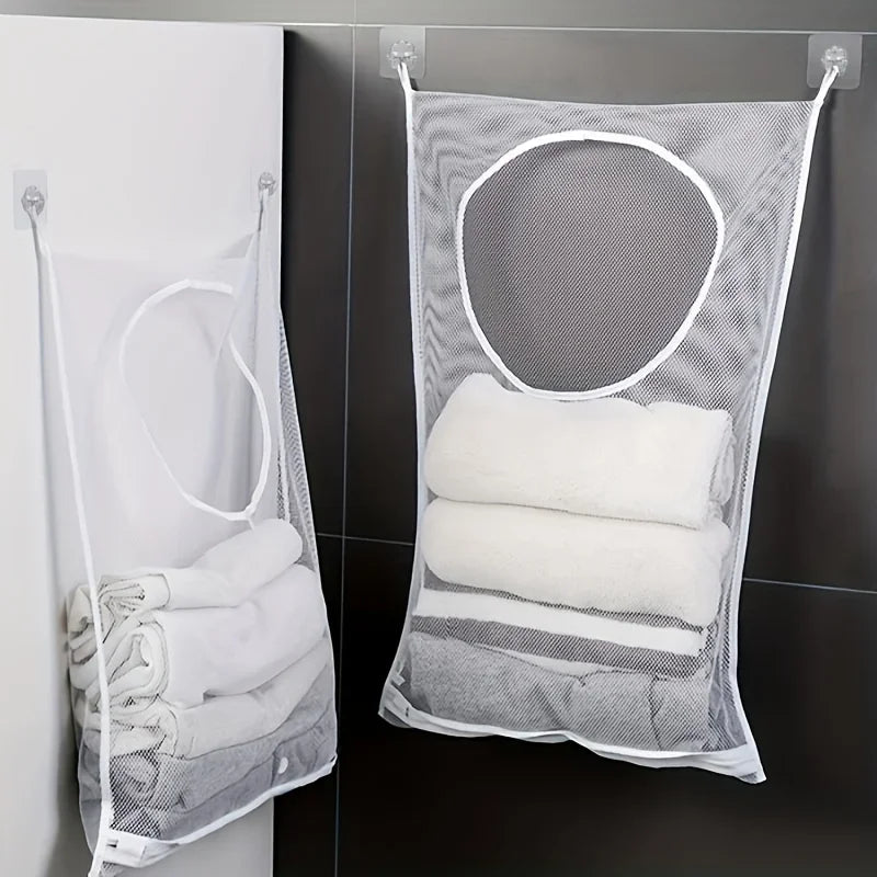 1 Wall-Mounted Laundry Basket, Suitable for Bathrooms,Dormitory And Home Hanging Storage Bags, Hanging Shoe Organizer Qme