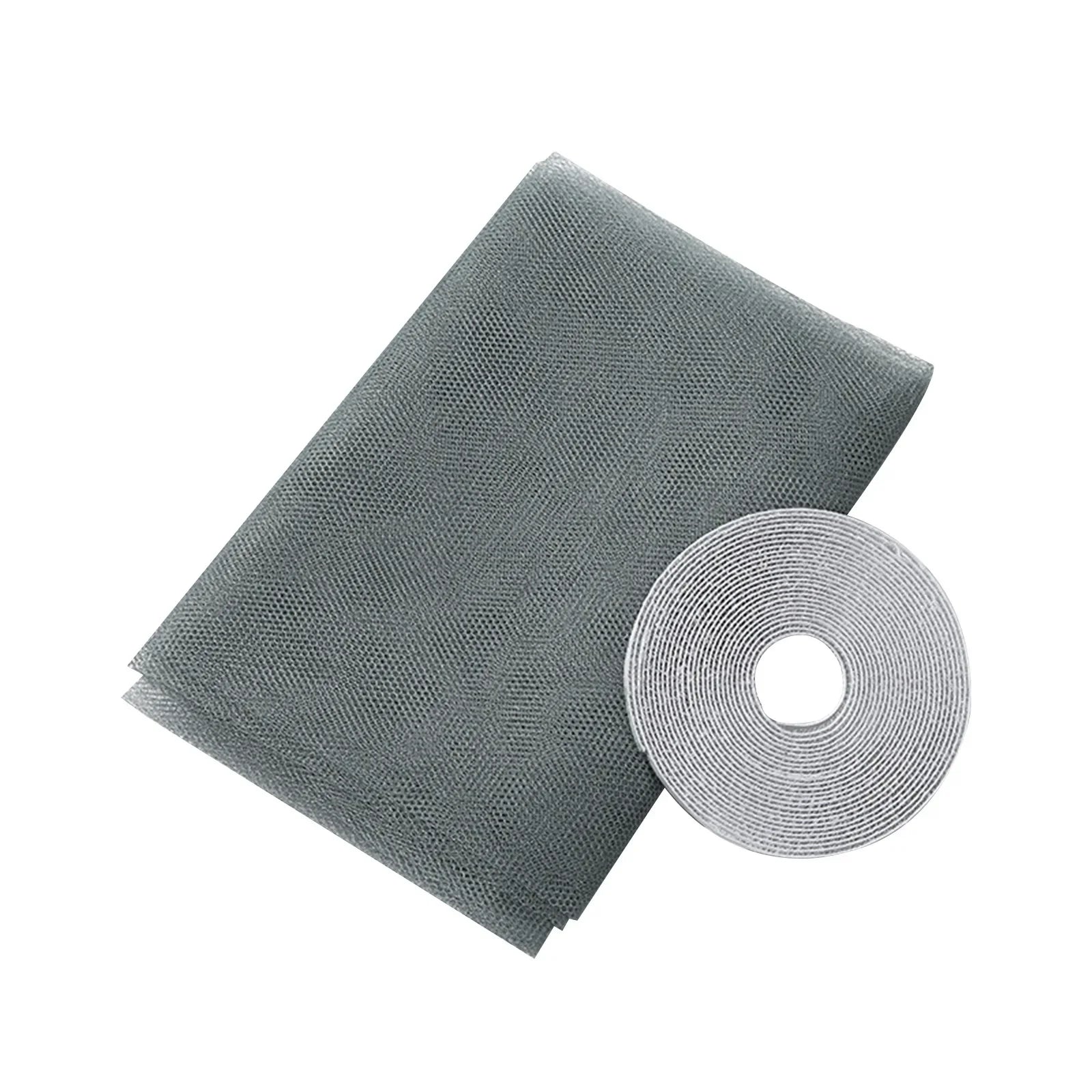 Anti Fly Mosquito Net Window Screen Mesh Adhesive Mosquito Insect Flying Bug Net Curtains for Kitchen Windows Home Protector Qme gray L-1.5x2.0m