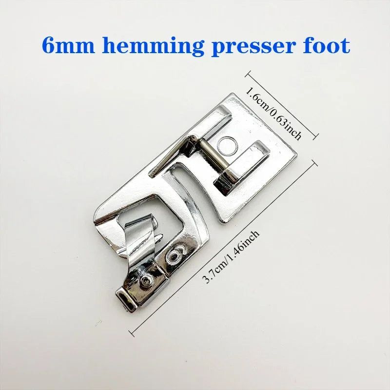 Multi-Function Sewing Machine Presser Foot, Household 6mm Presser Foot Hemmer Foot Set Hemmer Foot Qme