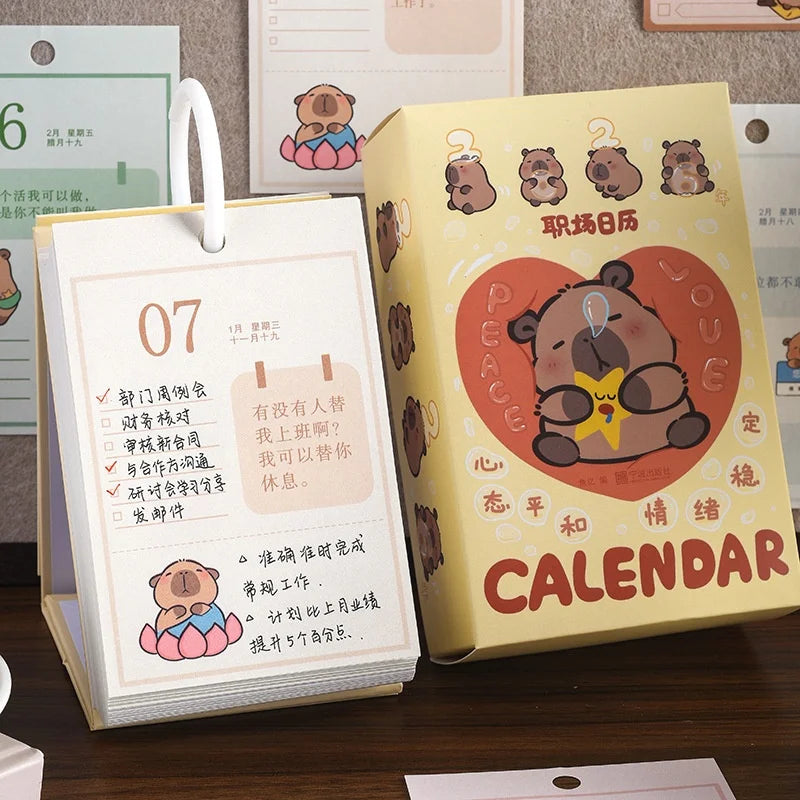 2026 Cute Puppy Lucky Calendar Healing Illustration Lines 365 Days Qme A4
