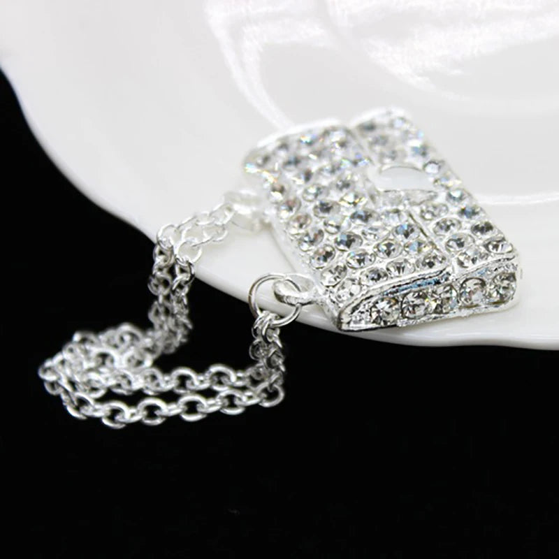 Fashion Creative Doll House Mini Metal Chain Bag Pendulum Doll Bag Miniature Shopping Handbag Clothing Accessories Qme Silver
