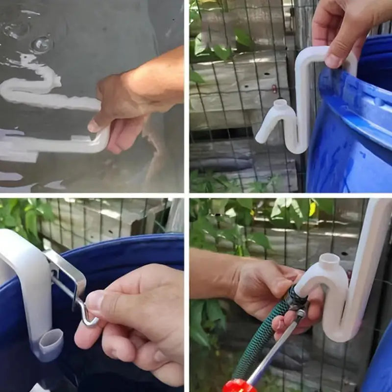 Self Priming Siphon Hose No-Drill Overflow Pipe Effortless Auto Drain And Fill Rainwater Transfer & Overflow Pipe Tools Qme