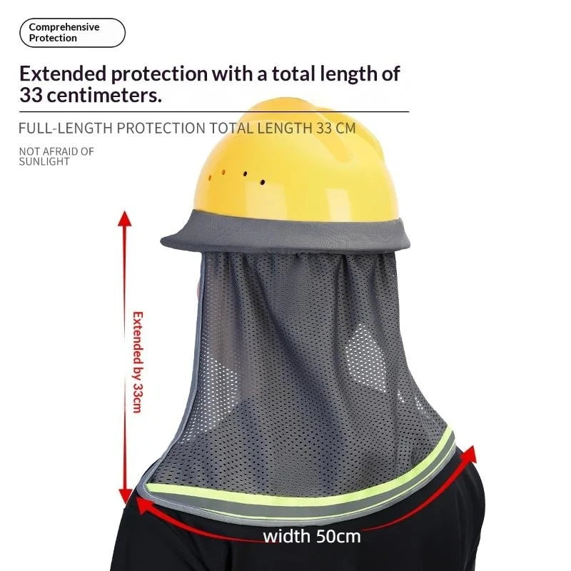 Safety Helmet Sunshade Hat Adjustable Breathable Wide Brimmed Cap Qme