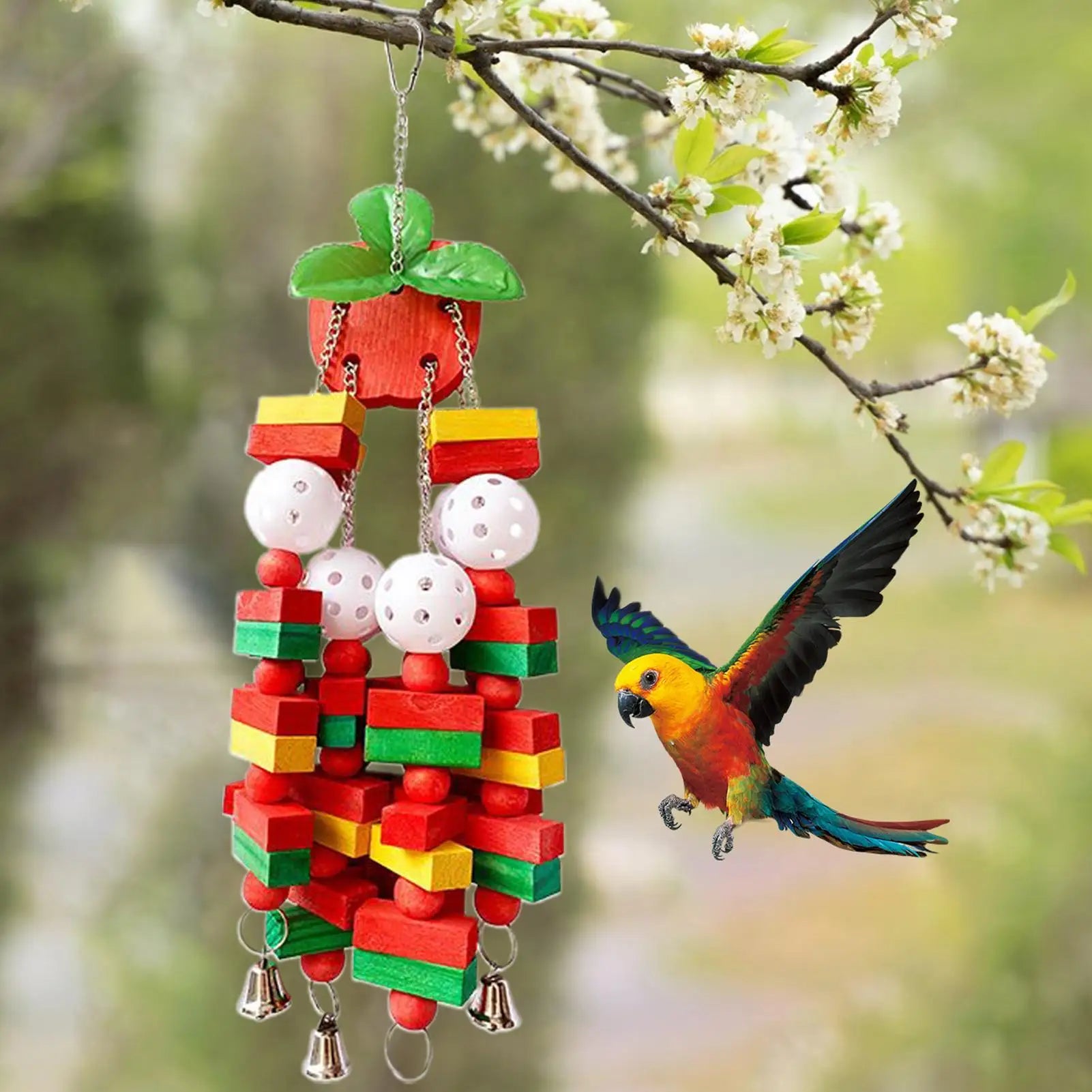Bird Toys Cockatiel Toys Chew Bird Accessories Pet Supplies Parakeet Cage Accessories For Beak Grinding Climbing Indoor Outdoor Qme