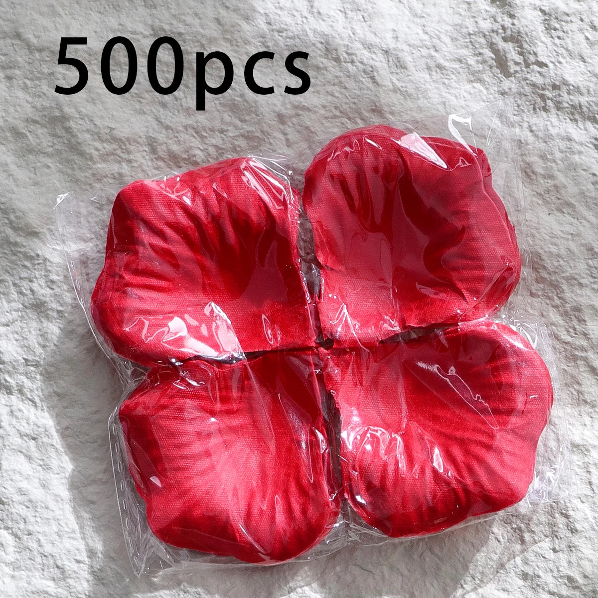 500 Artificial Flower Petals Made of Silk Fabric, Rose Petals, Wedding Room Decorations, Wedding Supplies Qme Red-500Pcs