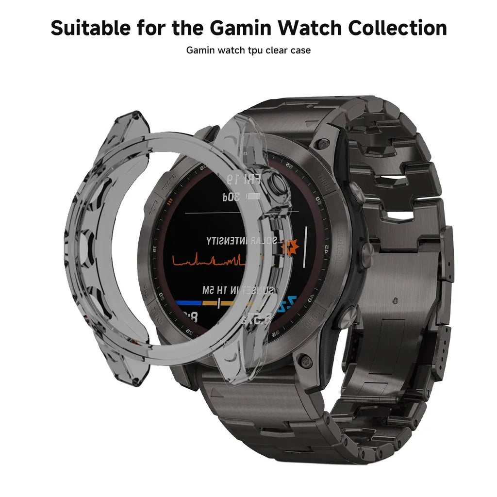 Soft TPU Protector Case for Garmin Fenix 7 7S 7X Pro 6 6S 6X Pro 5 5S 5X Plus Transparent Protective Case for Garmin watch Slim Qme