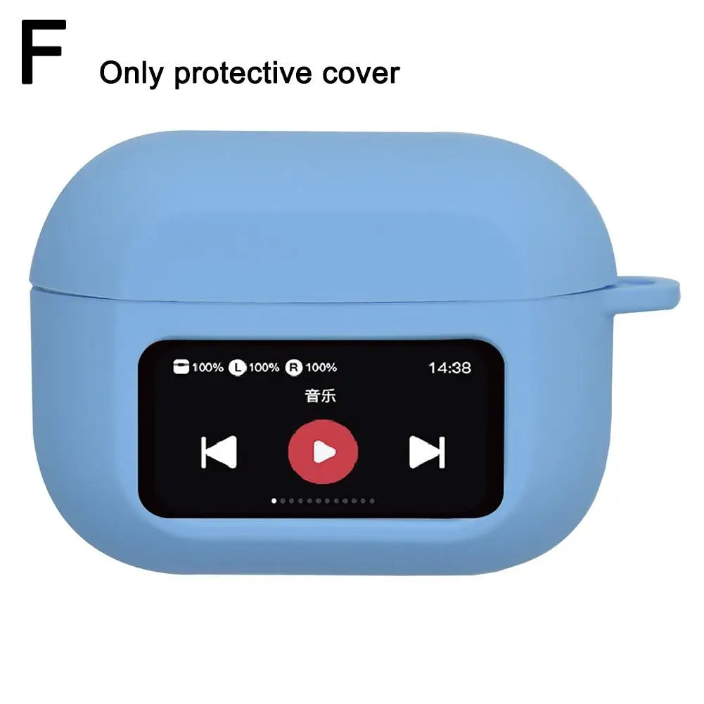 Headphones CASE For AirPods A9 Pro With Screen Corners Shockproof Anti-slip Full Cover Protective Case For AirPods A9 Pro Qme F
