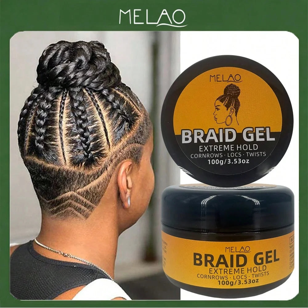 MELAO BRAID GEL, Extreme Hold Styling Gel, for Cornrows, Locs, Twists, Dreadlocks & Braided Hairstyles, Long Lasting Strong Hold Qme Option 1