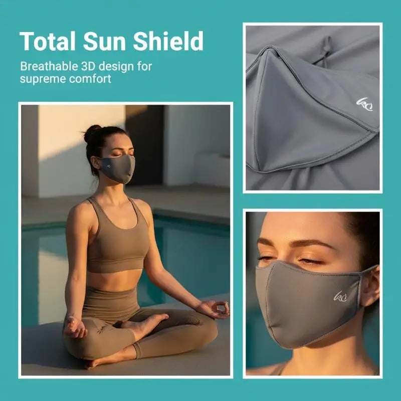 Summer Face Mask Cover Sunscreen Veil Eye Protection Gini Golf Thin Qme