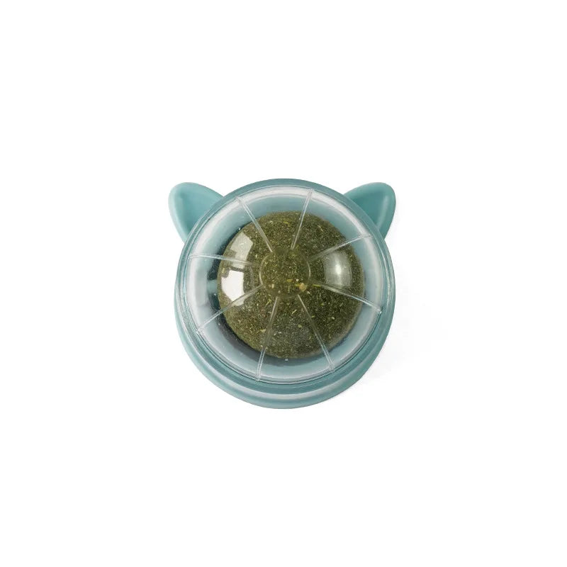 Rotating Catnip Ball Cat Shaped Pet Grinding Toy Interactive Licking Cats Scratch Ready To Eat Toy Ball Pet Supplies Wholesale Qme Grey