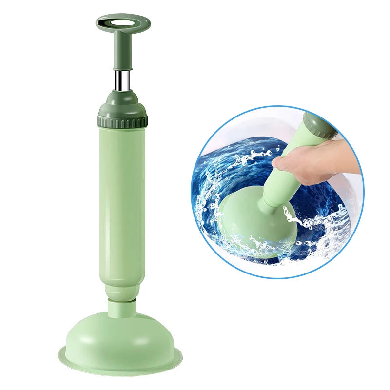 Toilet Plunger Powerful High-pressure Drain Suction Cups Unblocker Qme Green