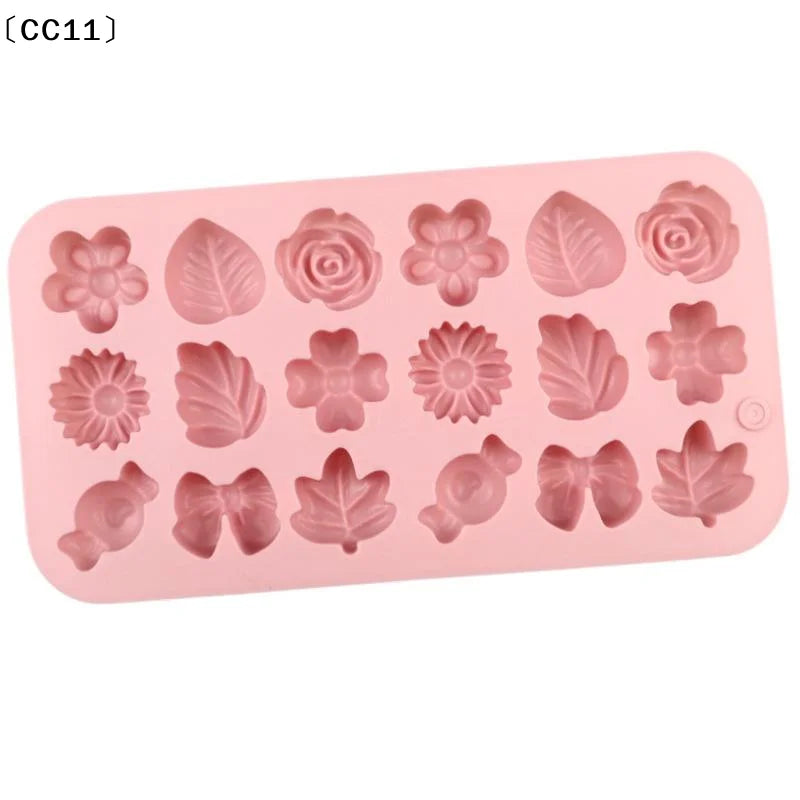 18Holes 3D Silicone Mold Daisy Tulip Flower Design Jelly Ice Pudding Qme
