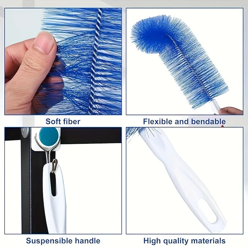 1pc Long Multi-Functional Fan Cleaning Brushes - Durable, Flexible, Reusable & Washable for Fans, Air Conditioners, Shutters Qme