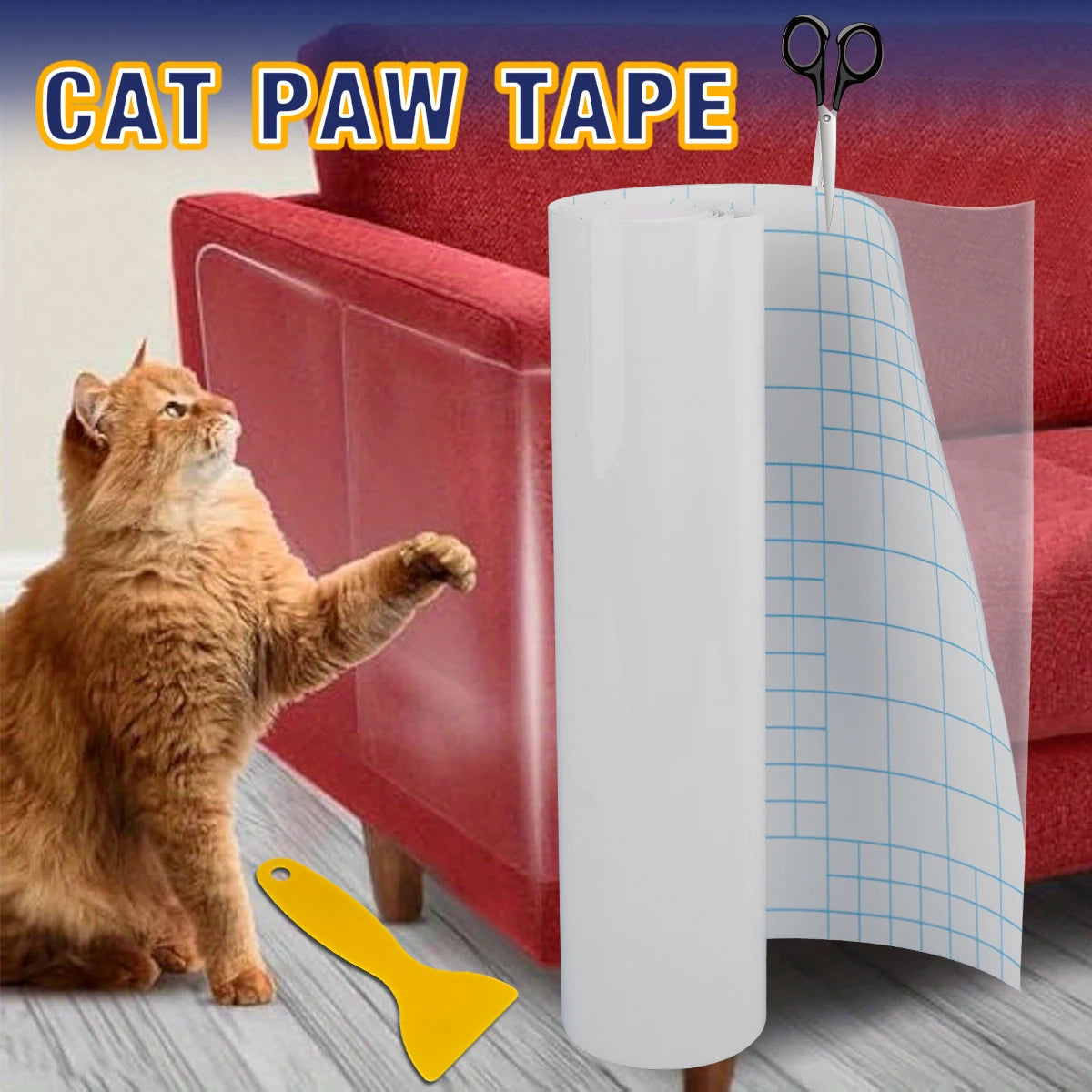 Cat Scratch Deterrent Tape Furniture Protectors From Cats Transparent Self-Adhesive Pet Training Tape for Sofa Furniture Sticker Qme