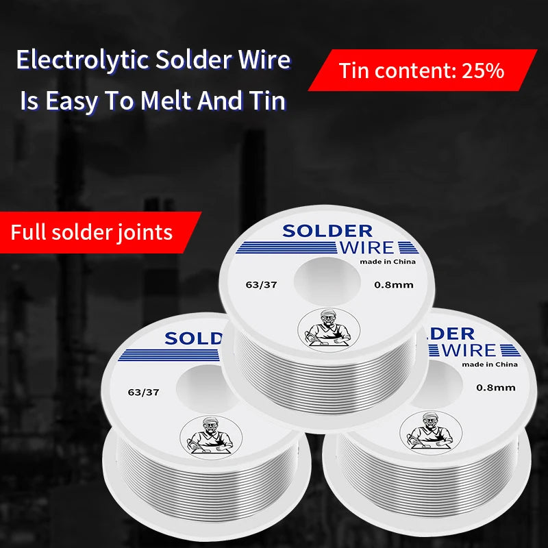 0 6 8 1 2 Solder Wire Tin Roll Clean Rosin Welding Core Soldering Qme