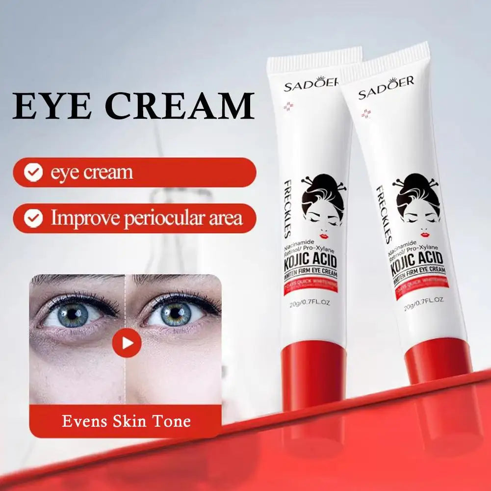 SADOER Kojic Acid Whitening Eye Cream Moisturizing And Brightening Anti Dark Circles Eye Cream Eye Bags Wrinkle Removal Lifting Qme
