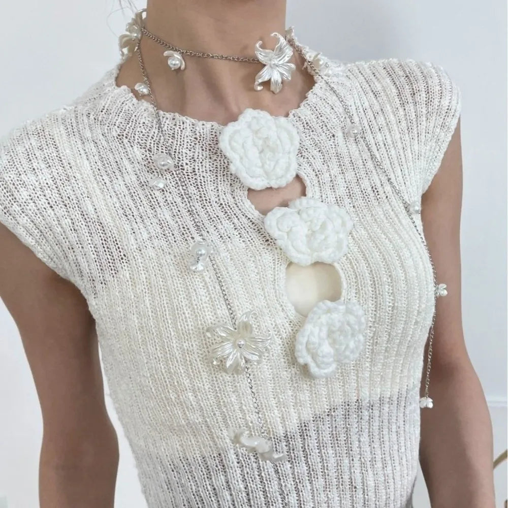 Y2K Flower Waist Chain Silver Geometric Metal Belly Chain All-match Minimalist Bohemian Body Chain Skirt Dress Decoration Qme