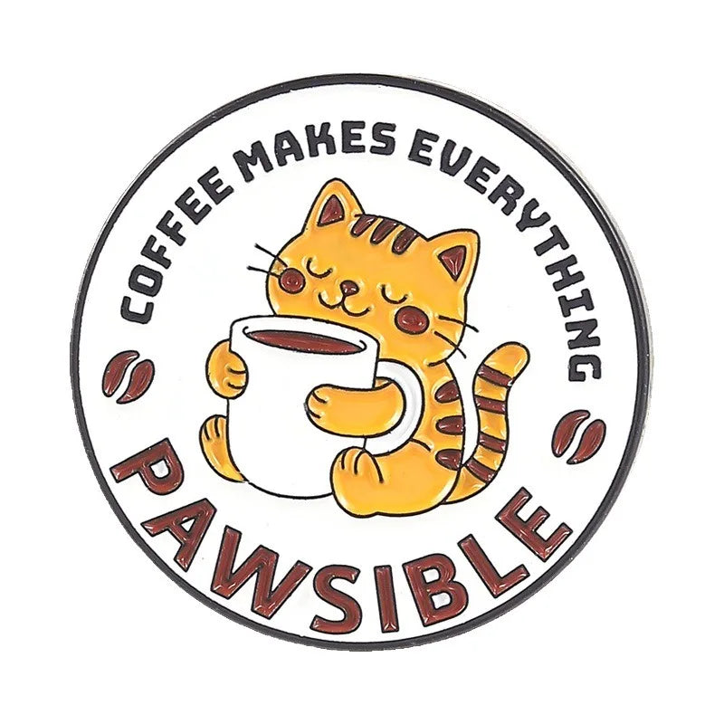 Cartoon Tabby Orange Cat Metal Enamel Pins Lovely Pet Lapel Pin Kitten Brooch Ornament for Coat Backpack Hat Daily Decor Gift Qme style3