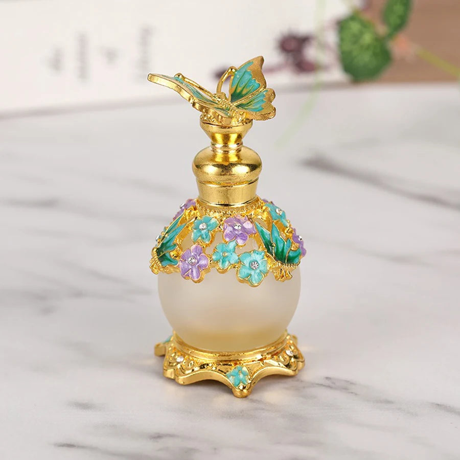 15ml Spherical Perfume Essential Oil Bottle Multi-Colored Glass Luxury Travel Portable Gift for Fragrance Lovers Qme G.BLU 15ml