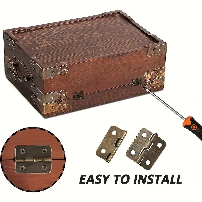 Mini hinge - Mini retro decorative hinge, suitable for handicrafts, wooden boxes, jewelry cases, cabinets and DIY accessories. Qme