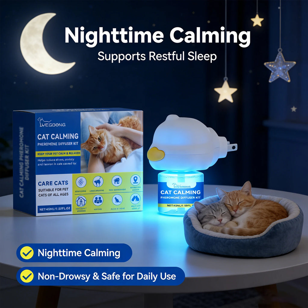 Cat Calming Pheromone Diffuser Kit Effectively Relieve Anxiety Help Pets Relaxing Long-Lasting Sedative Pet Cat Calming Solution Qme